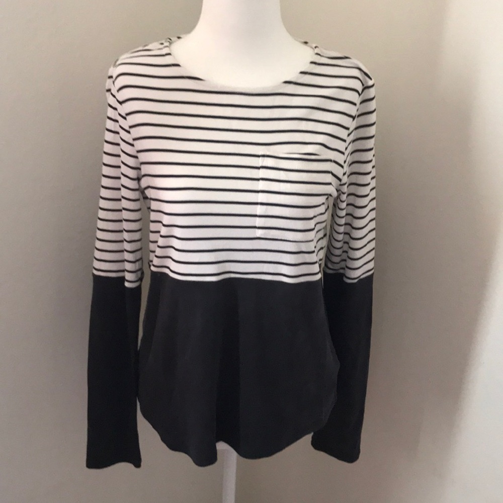 Stripped Long Sleeve Top Anthropologie